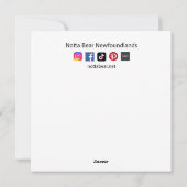 クリスマス・キャロル歌うニューファンドランドの子犬 シーズンカード (裏面)