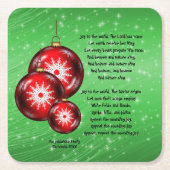 クリスマス・キャロル歌詞の喜び世界 – スクエアペーパーコースター (正面)