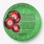 クリスマス・キャロル歌詞 – O聖なる夜 – 大9" ペーパープレート (正面)