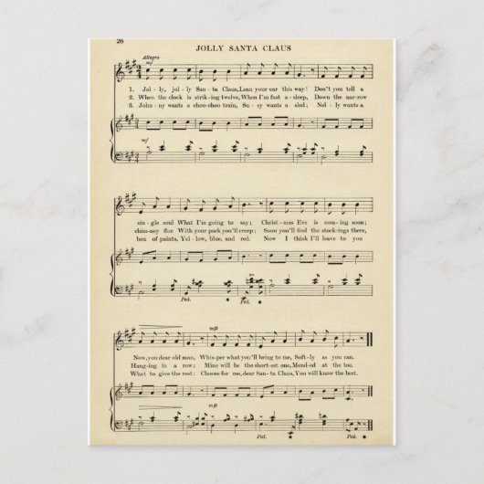クリスマス・キャロル:「すてきオールド・サンタクロース」 シーズンポストカード (正面)
