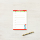 クリスマス・キャロル・ガール・ショッピング・リスト ポストイット (デスク上)