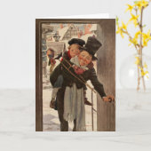 クリスマス・キャロル: ティム＆クラッチットさん カード (黄色い花)