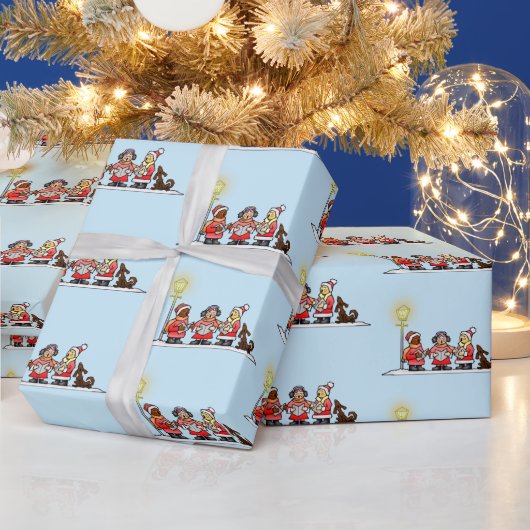クリスマス+キャロル+合唱団 ラッピングペーパー (クリスマス)