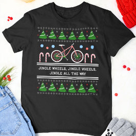 クリスマス キャンディケイン 自転車 Tシャツ