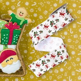 クリスマス キャンディケーン柄 サテンリボン