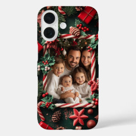 クリスマス キャンディケーン カスタム 写真入り iPhone 16ケース
