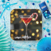 クリスマス キャンディー ケーン カクテル ペーパープレート (パーティー)
