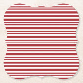 クリスマス キャンディー ケーン ストライプ ペーパーコースター (正面)