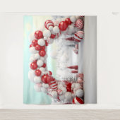 クリスマス キャンディー ケーン バルーン アーチ タペストリー (正面)