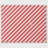 クリスマス キャンディー ケーン 赤 ストライプ カスタム ゴールド テキスト ラッピングペーパー (フラット)