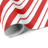 クリスマス キャンディー ケーン 赤 ストライプ カスタム ゴールド テキスト ラッピングペーパー (ロールコーナー)