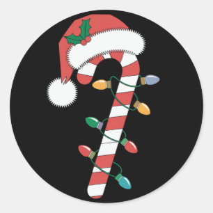 クリスマス キャンディ ケイン サンタ Xmas キッズ ラウンドシール