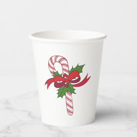 クリスマス キャンディ ケイン 紙コップ (正面)