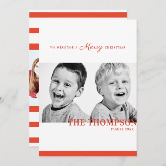 クリスマス キャンディ 赤いストライプ 2枚の写真 (正面/裏面)