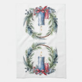 クリスマス・キャンドルリース・アート キッチンタオル (縦)