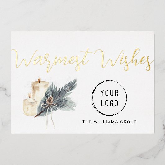 クリスマス・キャンドル事業を心よりお願い 箔シーズンカード (正面)