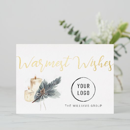 クリスマス・キャンドル事業を心よりお願い 箔シーズンカード (立ち正面)