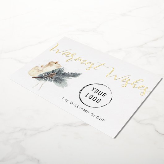 クリスマス・キャンドル事業を心よりお願い 箔シーズンカード (回転した状態)