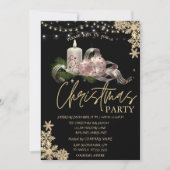 クリスマス+キャンドル+オーナメント+雪の結晶のデザイン会社 招待状 (正面)
