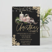 クリスマス+キャンドル+オーナメント+雪の結晶のデザイン会社 招待状 (スタンド正面)