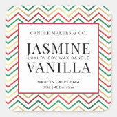 クリスマス キャンドル ラベル 赤 緑 金 お祭り ステッカー (正面)