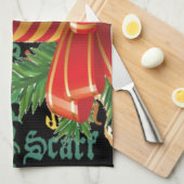 クリスマス キャンドル ワード アート コレクション キッチンタオル (四つ折り)