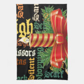 クリスマス キャンドル ワード アート コレクション キッチンタオル (縦)