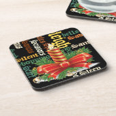 クリスマス キャンドル ワード アート コレクション コースター (左側)