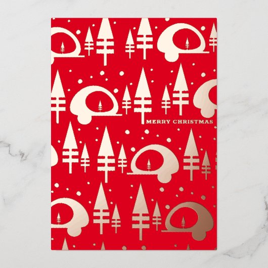 クリスマス キャンパー プレス加工 箔シーズンカード (正面)