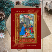 クリスマス・キリスト教カトリック出生家族写真 シーズンカード