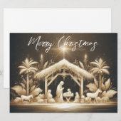 クリスマス・キリスト誕生の場面の ホリデーカード (正面/裏面)