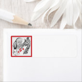 クリスマス・キリンとサンタクロース ラベル (インサイチュ)