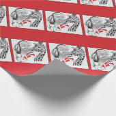 クリスマス・キリンとサンタ ラッピングペーパー (角)