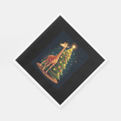 クリスマス・キリン公式ツリー背おもしろい高 スタンダードランチョンナプキン (角)