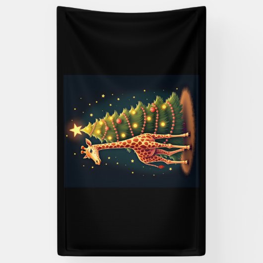 クリスマス・キリン公式ツリー背おもしろい高 横断幕 (縦)