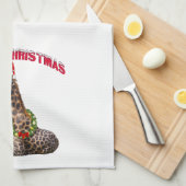 クリスマス・キリン キッチンタオル (四つ折り)