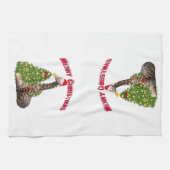 クリスマス・キリン キッチンタオル (横)