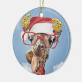クリスマス・キリン セラミックオーナメント (左)