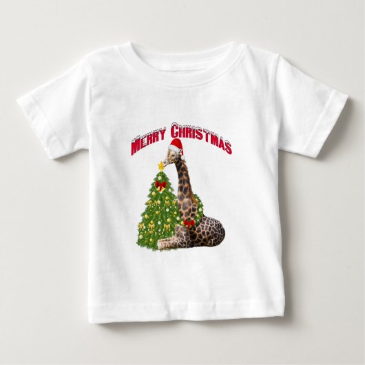 クリスマス・キリン ベビーTシャツ (正面)