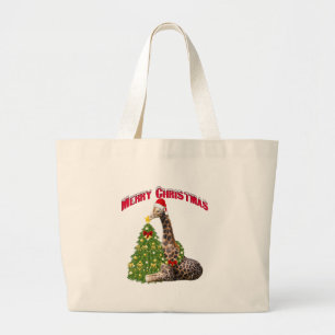 クリスマス・キリン ラージトートバッグ