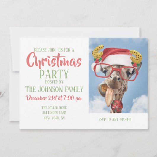 クリスマス・キリン 招待状 (正面)