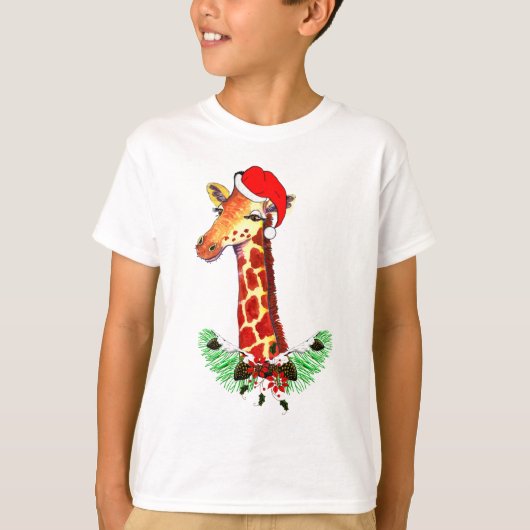 クリスマス・キリン Tシャツ (正面)