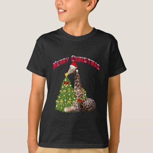 クリスマス・キリン Tシャツ (正面)