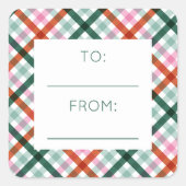 クリスマス・ギフトのシールからギンガム スクエアシール (正面)