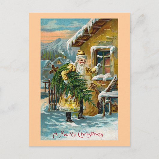 クリスマス・ギフトのプレゼント シーズンポストカード (正面)