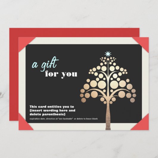 クリスマス・ギフトカード証明書 シーズンカード (正面/裏面)