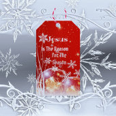 クリスマス ギフトタグ 降誕の理由 イエス様 レッド/ホワイト