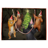 クリスマス ギフトバッグ 森で踊るクマたち (裏面)
