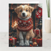 クリスマス・ギフト暖炉のあるアナトリアの羊飼い カード (正面)