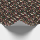 クリスマス・ギフト暖炉を持つ犬ウルフハウンド ラッピングペーパー (角)